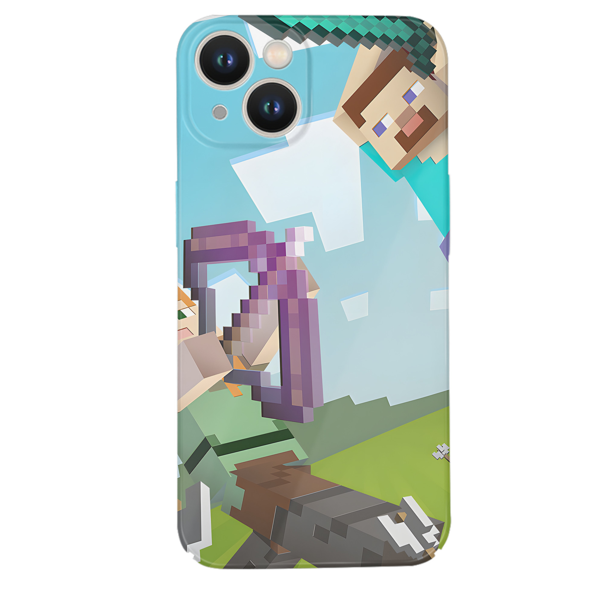 （画像用） マインクラフト ブロックの世界 Minecraft MC Block world 【iPhone 14シリーズ対応】ハードケース